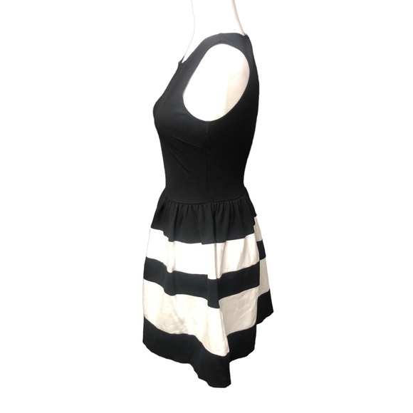 LOVE ADY womens small dress Black white stripes teacup sleeveless fit flare tank - Picture 5 of 13